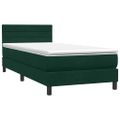 vidaXL Posteľný rám boxsping s matracom tmavozelený 100x210 cm zamat