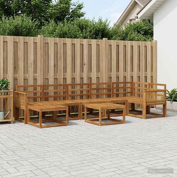vidaXL Záhradná súprava gaučov 8 pcs Prírodná Pevné akáciové drevo