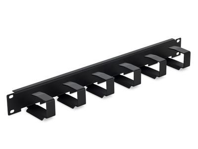 19'' vyväzovací panel 1U 6x háčik 70x27mm čierny kov