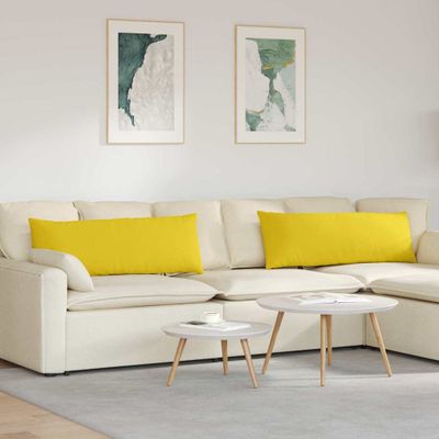 vidaXL Vankúše na pohovku 2 pcs Svetložltá 120 x 40 cm látka