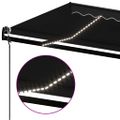 vidaXL Automatická markíza, LED a senzor vetra 400x350 cm, antracitová