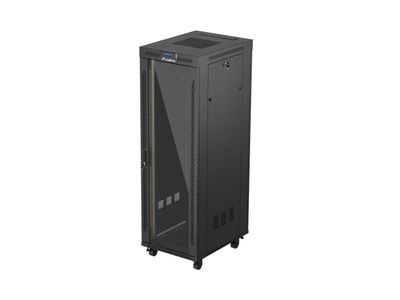 Lanberg 19'' voľne stojúca racková skriňa 37u/600x800 (flat pack) s presklenými dverami lcd čierna