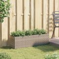 vidaXL Kvetináč s kolieskami 3 nádoby sivý 105x30x32 cm polyratan