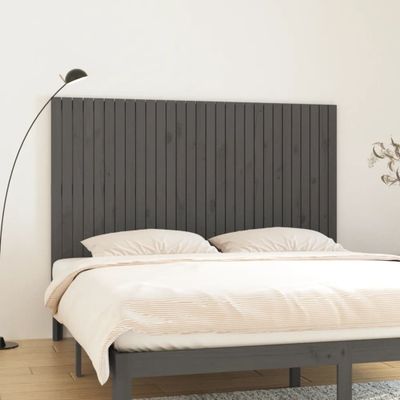 vidaXL Nástenné čelo postele sivé 185x3x110 cm masívna borovica
