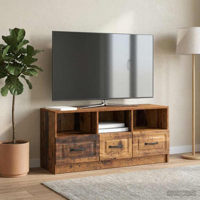 vidaXL TV skrinka Staré drevo 102 x 34,5 x 47 cm Kompozitné drevo
