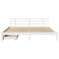 vidaXL Posteľný rám so zásuvkami biely 200x200 cm borovicový masív