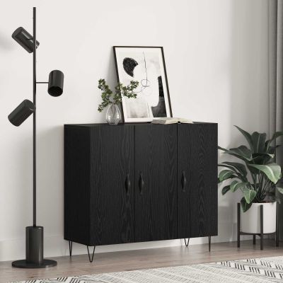 vidaXL Servírovacia skriňa Čierny dub 90 x 32,5 x 80 cm