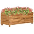 vidaXL Vyvýšený záhon 100x40x38 cm, recyklované tíkové drevo a oceľ
