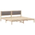 vidaXL Rám postele Sivohnedá 200 x 200 cm Masívne borovicové drevo