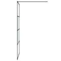 vidaXL Sprchová zástena čierna 100x195 cm polopriehľadné ESG sklo