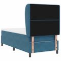 vidaXL Posteľ s pružinovým rámom Tmavomodrá 200 x 100 cm Zamat