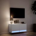 vidaXL TV nástenná skrinka s LED svetlami biela 80x31x38 cm