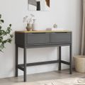 vidaXL Konzolový stolík FLORO sivý 89,5x36,5x73 cm borovicový masív
