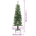 vidaXL Umelý úzky vianočný stromček s podstavcom 120 cm PE