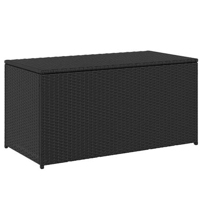 vidaXL Záhradný úložný box čierny 100x50x50 cm polyratanový