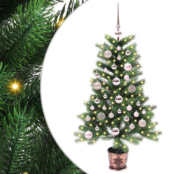 vidaXL Vianočný stromček s 150 LED-i so stojanom Zelená 90 cm PE