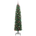 vidaXL Umelý vianočný stromček Zelená 240 cm PVC, oceľ a plast