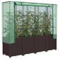 vidaXL Záhon s krytom na skleník ratanový vzhľad 160x40x153 cm