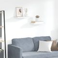vidaXL Plávajúce nástenné police 2 ks dubové a biele 40x23,5x3,8 cm MDF