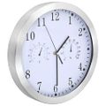 vidaXL Nástenné hodiny s pohonom Quartz, vlhkomer+ teplomer,biele 30cm