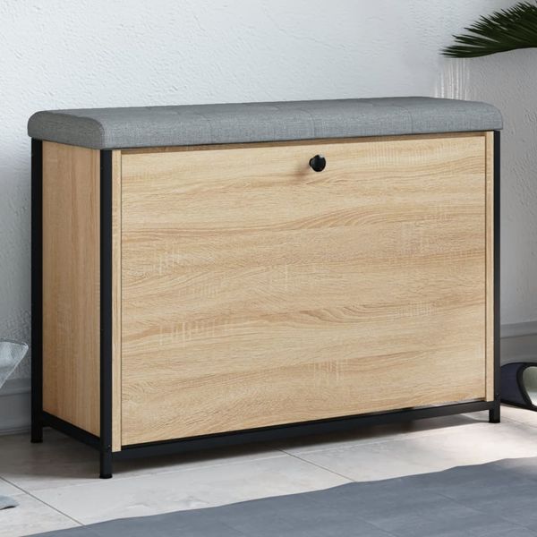 vidaXL Lavička na topánky s vyklápacou zásuvkou dub sonoma 82x32x56 cm