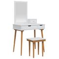vidaXL Sada toaletného stolíka FAUSKE 4 ks Biela 76 x 50 x 143 cm