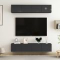 vidaXL 4-dielna súprava TV skriniek lesklá čierna 80x30x30 cm drevotrieska