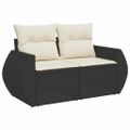 vidaXL Súprava záhradných pohoviek 8 ks 7-Počet miest Čierna a krémová
