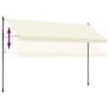 vidaXL Zaťahovacia markíza krémová 400x150 cm látka a oceľ