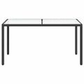 vidaXL Záhradný stôl 150x90x75 cm tvrdené sklo a polyratan čierny