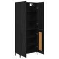 vidaXL Highboard Čierny dub 69,5 x 34 x 180 cm Kompozitné drevo
