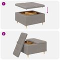vidaXL Ottoman s Úložným Priestorom Sivohnedá 80 x 80 x 45 cm látka