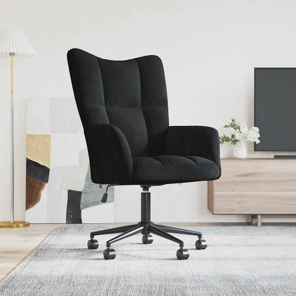 vidaXL Relaxačné kreslo čierne zamat