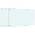 vidaXL Kuchynské zásteny 2 ks biele 70x40 cm tvrdené sklo