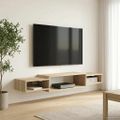 vidaXL Nástenný TV kabinet Nástenná montáž Dub sonoma 140 x 28 x 21 cm