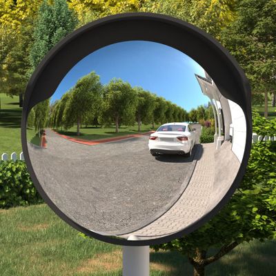 vidaXL Vonkajšie konvexné dopravné zrkadlo čierne Ø60 cm polykarbonátové