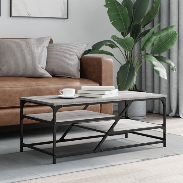 vidaXL Konferenčný stolík sivý sonoma 100x49x40 cm kompozitné drevo