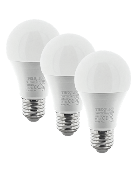 LED žiarovka Trixline 10W A60 E27 teplá biela 3 PACK