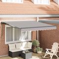 vidaXL Rám markízy Svetlosivá 300 x 250 cm Polyester s PU povrchom