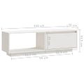 vidaXL TV skrinka biela 110x30x33,5 cm borovicový masív