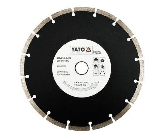 Kotouč diamantový 230 x 22,2 x 2,7 mm YT-6005