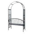vidaXL Záhradná pergola na ruže s lavičkou