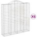 vidaXL Oblúkový gabionový kôš 6 ks 200x50x200/220cm pozinkované železo