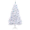 vidaXL Umelý Sklápací Vianočný Stromček Biela 240 cm PVC a oceľ