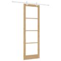 vidaXL Posuvné dvere 78 x 232 cm Masívne borovicové drevo a sklo