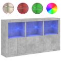 vidaXL Komoda s LED svetlami betónovo-sivá 181,5x37x100 cm
