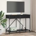 vidaXL Konzolový stôl Čierny dub 100 x 39 x 78,5 cm Kompozitné drevo