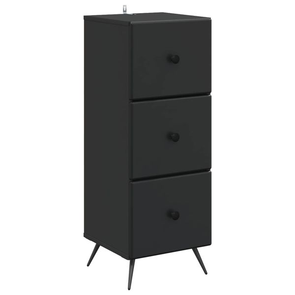 vidaXL Zásuvkový kabinet Čierna 33 x 34,5 x 90 cm Kompozitné drevo