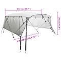 vidaXL Strieška Bimini so 4 oblúkmi a stenami 243x(170-182)x137 cm