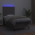 vidaXL Boxspring posteľ s matracom a LED sivá 80x200 cm umelá koža